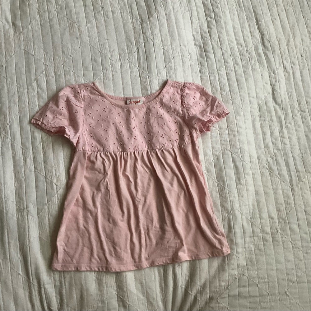 Cat & Jack Light Pink Eyelet Blouse